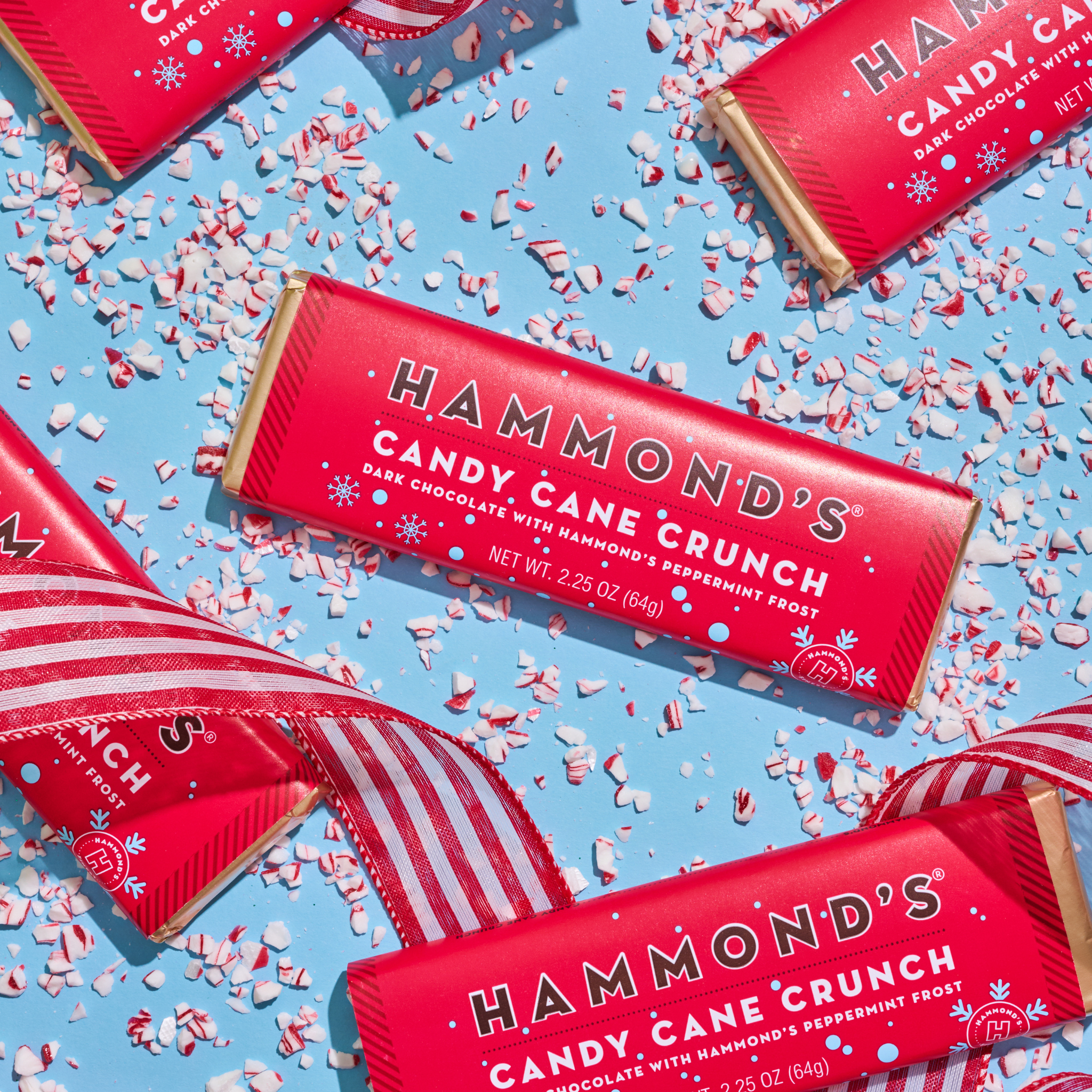 Candy Cane Crunch Chocolate Bars
